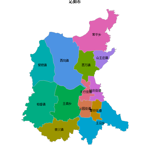 沁阳市乡镇地图shp数据WGS84坐标系.shp