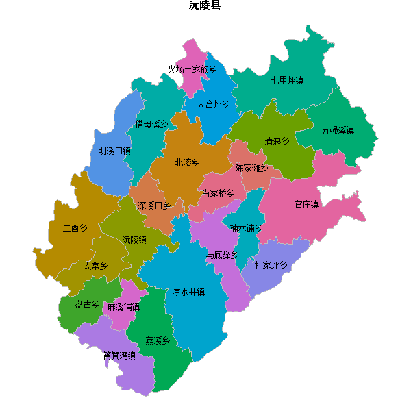 沅陵县乡镇地图shp数据WGS84坐标系.shp
