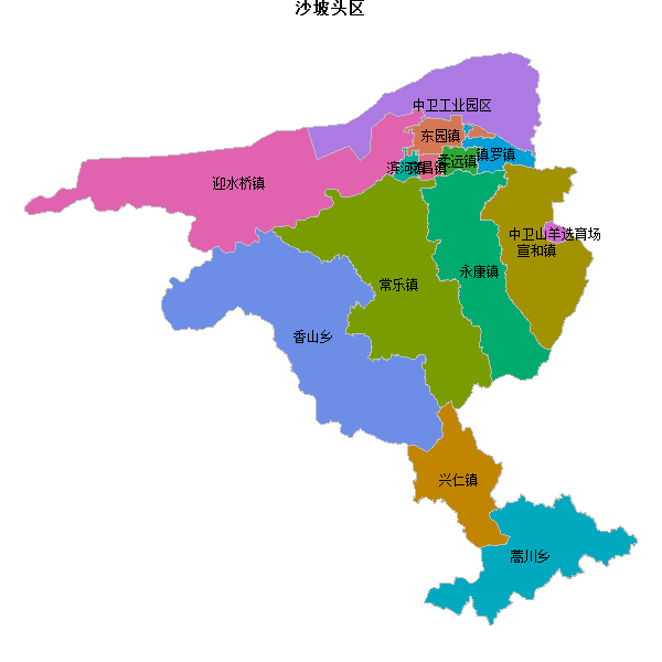 沙坡头区乡镇地图shp数据WGS84坐标系.shp