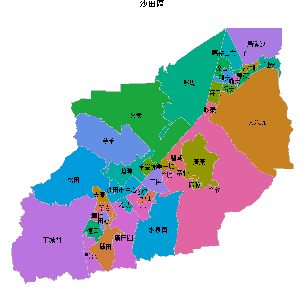 沙田區地图shp数据WGS84坐标系.shp