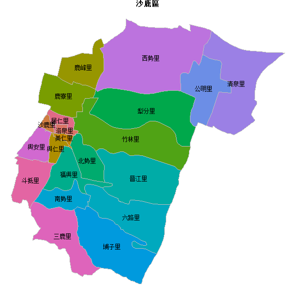 沙鹿區乡镇地图shp数据WGS84坐标系.shp