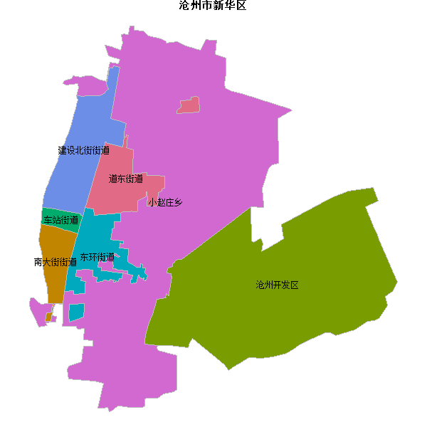 沧州市新华区乡镇地图shp数据WGS84坐标系.shp