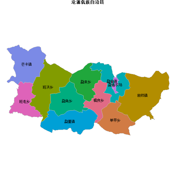 沧源佤族自治县乡镇地图shp数据WGS84坐标系.shp