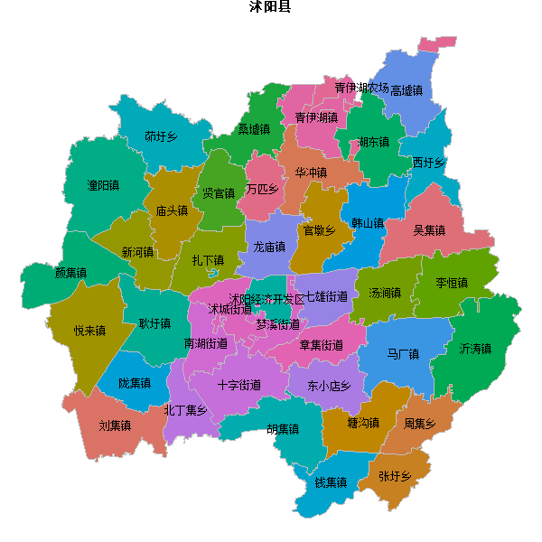 沭阳县乡镇地图shp数据WGS84坐标系.shp