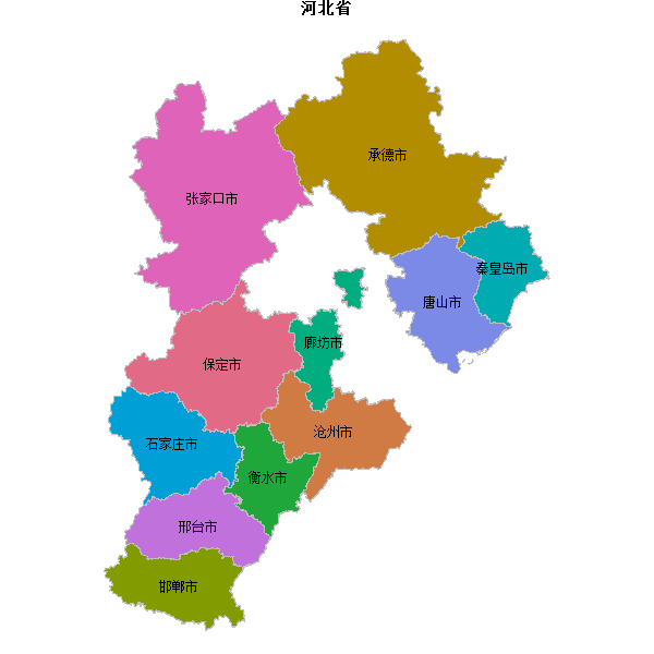 河北省地图shp数据WGS84坐标系.shp