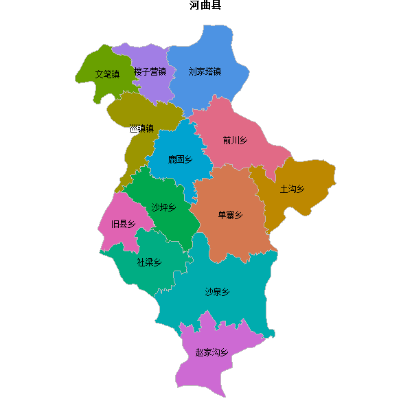 河曲县乡镇地图shp数据WGS84坐标系.shp