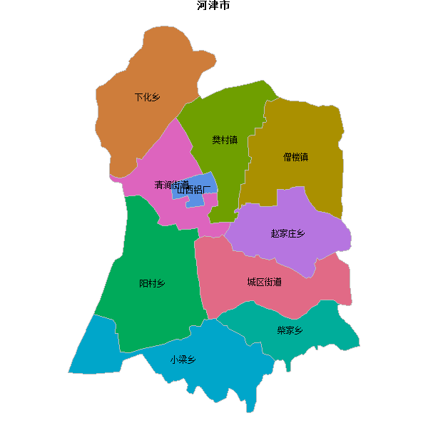 河津市乡镇地图shp数据WGS84坐标系.shp
