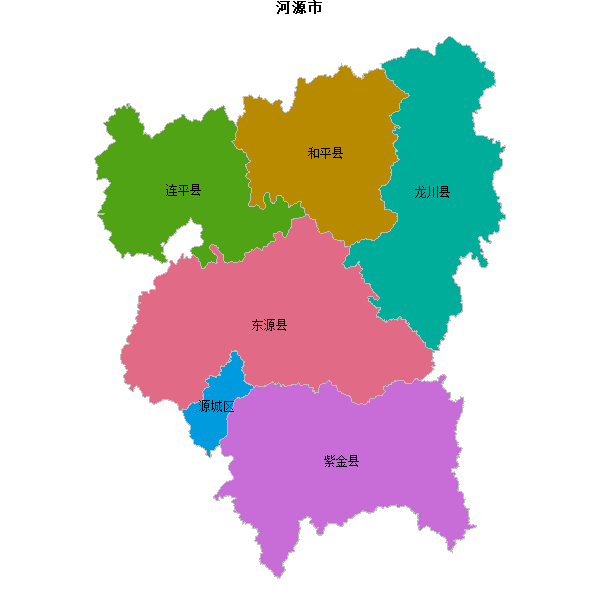 河源市地图shp数据WGS84坐标系.shp
