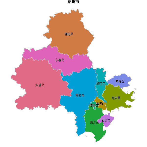 泉州市地图shp数据WGS84坐标系.shp