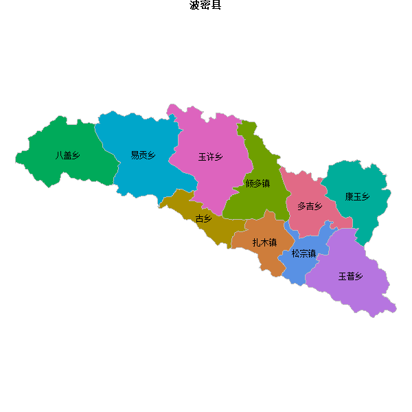 波密县乡镇地图shp数据WGS84坐标系.shp