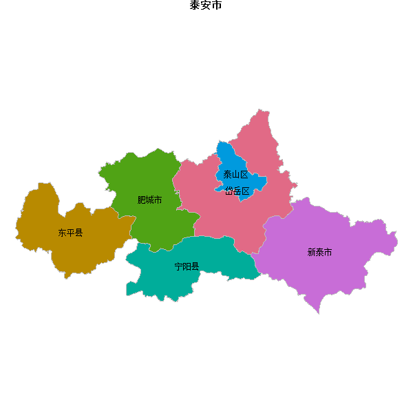 泰安市地图shp数据WGS84坐标系.shp
