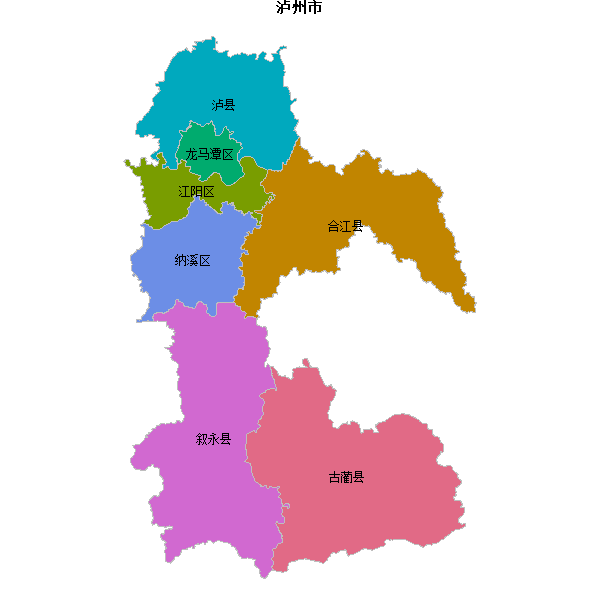 泸州市地图shp数据WGS84坐标系.shp
