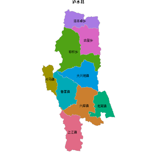 泸水县乡镇地图shp数据WGS84坐标系.shp