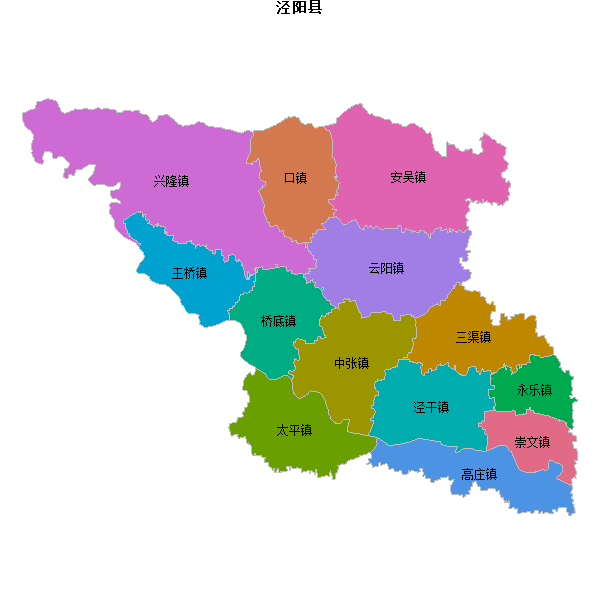 泾阳县乡镇地图shp数据WGS84坐标系.shp