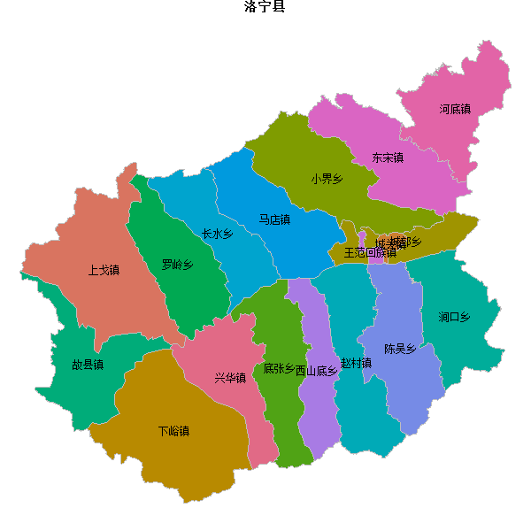 洛宁县乡镇地图KML数据WGS84坐标系.KML