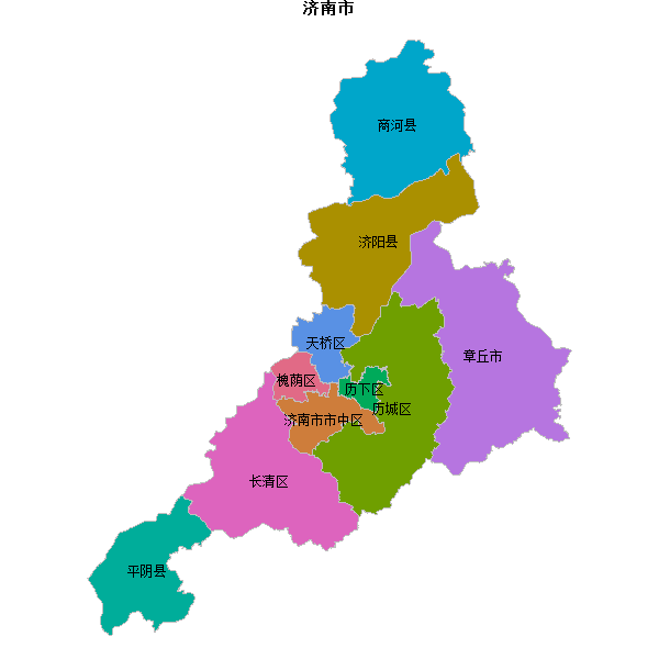济南市地图shp数据WGS84坐标系.shp