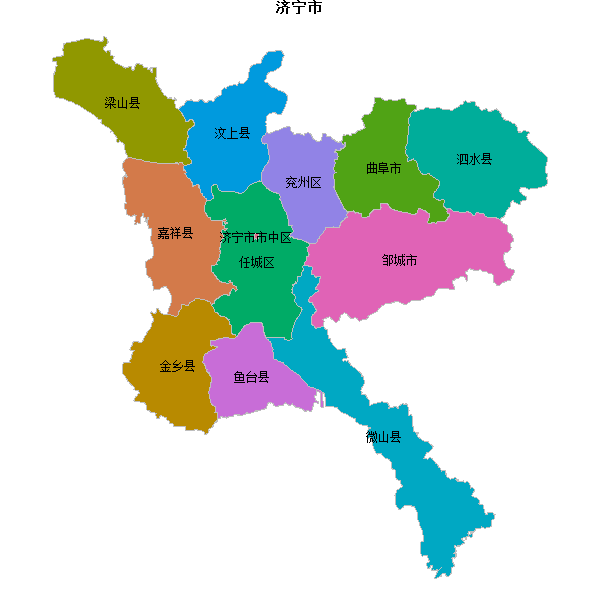济宁市地图shp数据WGS84坐标系.shp