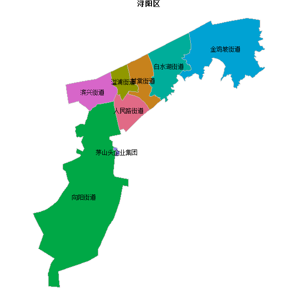 浔阳区乡镇地图shp数据WGS84坐标系.shp