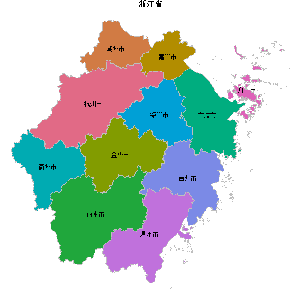 浙江省地图shp数据WGS84坐标系.shp