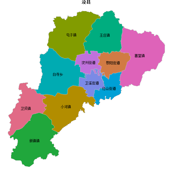 浚县乡镇地图shp数据WGS84坐标系.shp