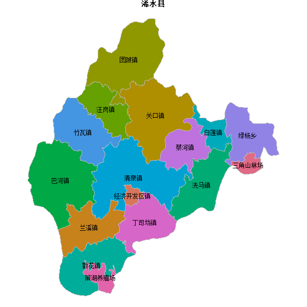 浠水县乡镇地图shp数据WGS84坐标系.shp