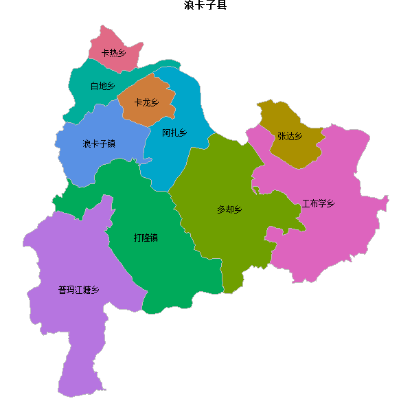 浪卡子县乡镇地图JSON数据WGS84坐标系.json