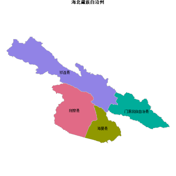 海北藏族自治州地图shp数据WGS84坐标系.shp