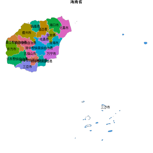 海南省地图shp数据WGS84坐标系.shp