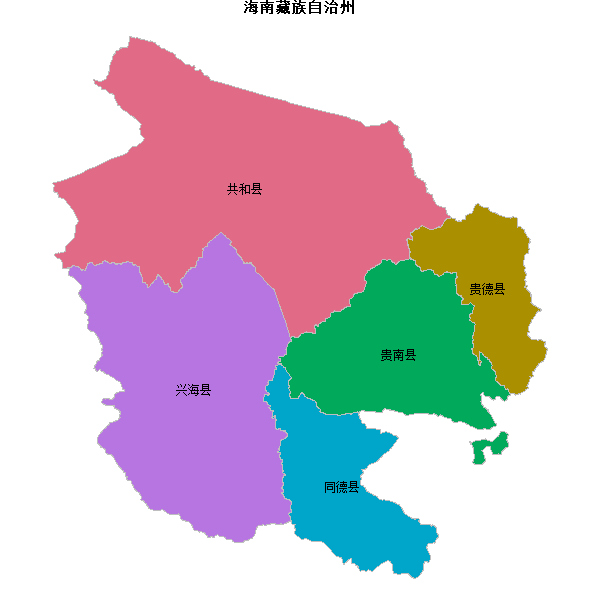 海南藏族自治州地图shp数据WGS84坐标系.shp