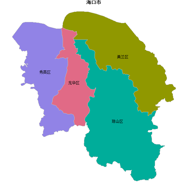 海口市地图shp数据WGS84坐标系.shp