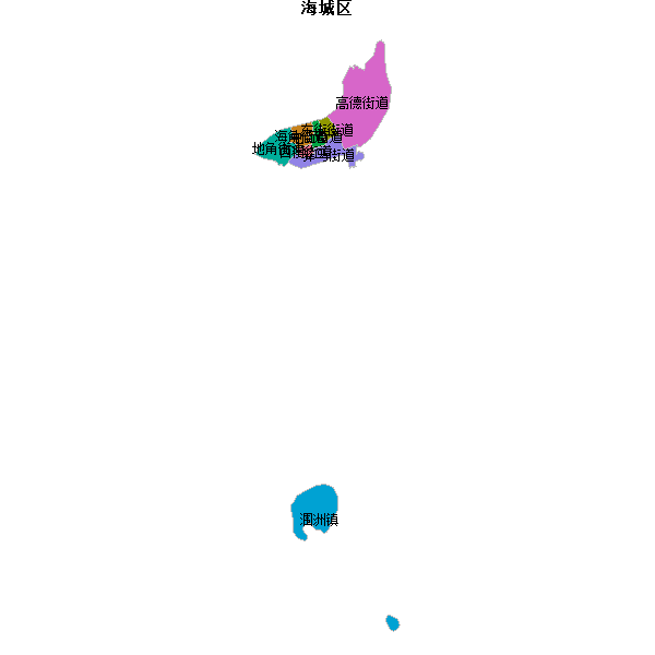 海城区乡镇地图shp数据WGS84坐标系.shp