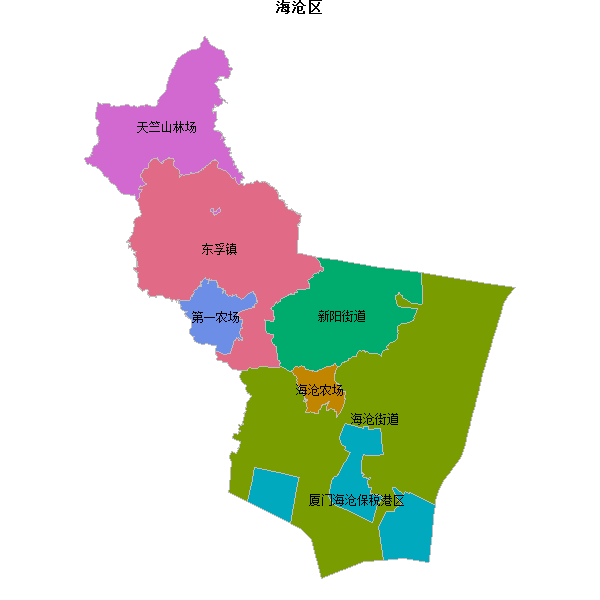 海沧区乡镇地图shp数据WGS84坐标系.shp