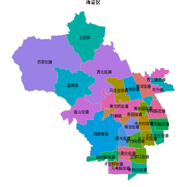 海淀区乡镇地图KML数据WGS84坐标系.KML