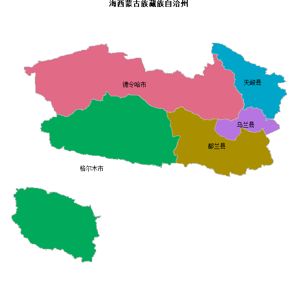 海西蒙古族藏族自治州地图shp数据WGS84坐标系.shp