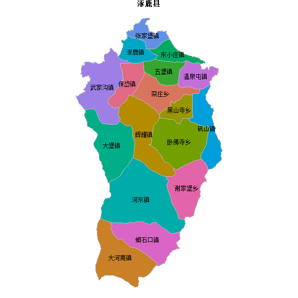 涿鹿县乡镇地图shp数据WGS84坐标系.shp