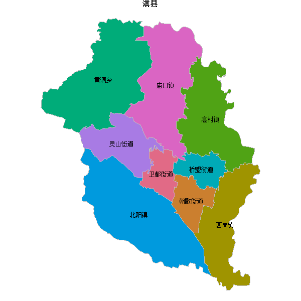 淇县乡镇地图shp数据WGS84坐标系.shp