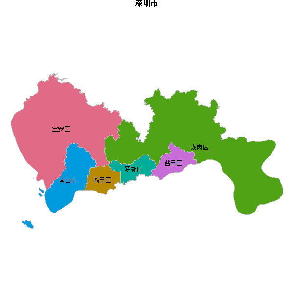 深圳市地图shp数据WGS84坐标系.shp