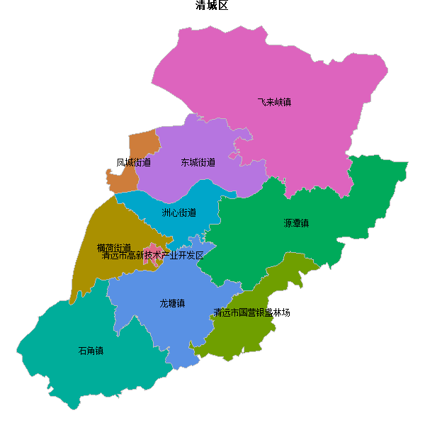 清城区乡镇地图shp数据WGS84坐标系.shp