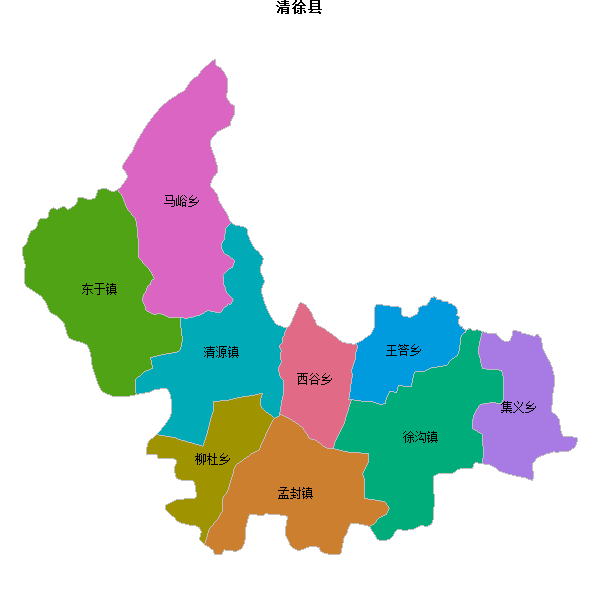 清徐县乡镇地图shp数据WGS84坐标系.shp