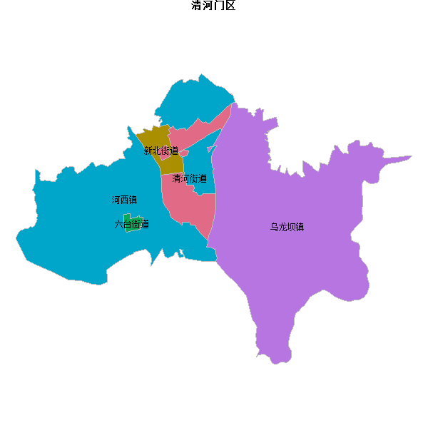 清河门区乡镇地图DWG数据WGS84坐标系.DWG