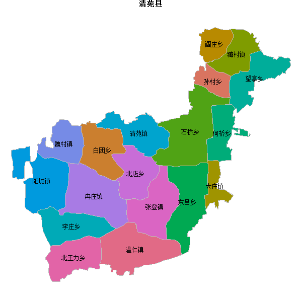 清苑县乡镇地图shp数据WGS84坐标系.shp