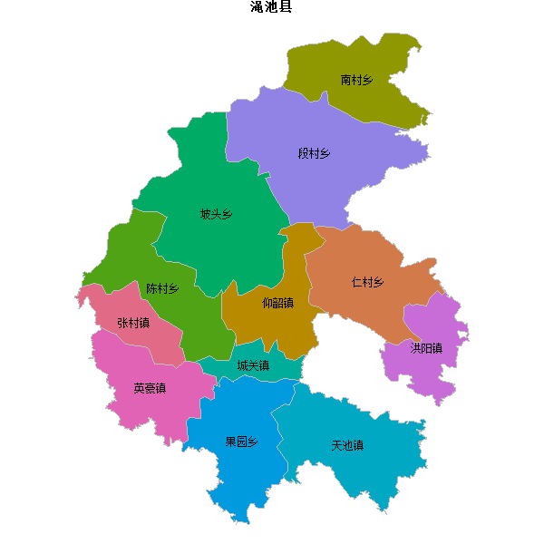 渑池县乡镇地图shp数据WGS84坐标系.shp