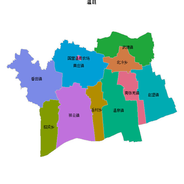 温县乡镇地图shp数据WGS84坐标系.shp