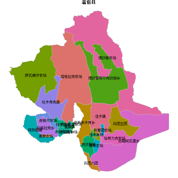 温宿县乡镇地图shp数据WGS84坐标系.shp