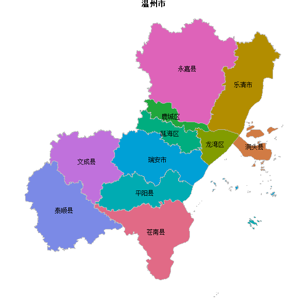 温州市地图shp数据WGS84坐标系.shp