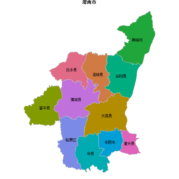 渭南市地图shp数据WGS84坐标系.shp