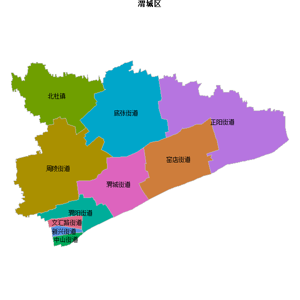 渭城区乡镇地图shp数据WGS84坐标系.shp
