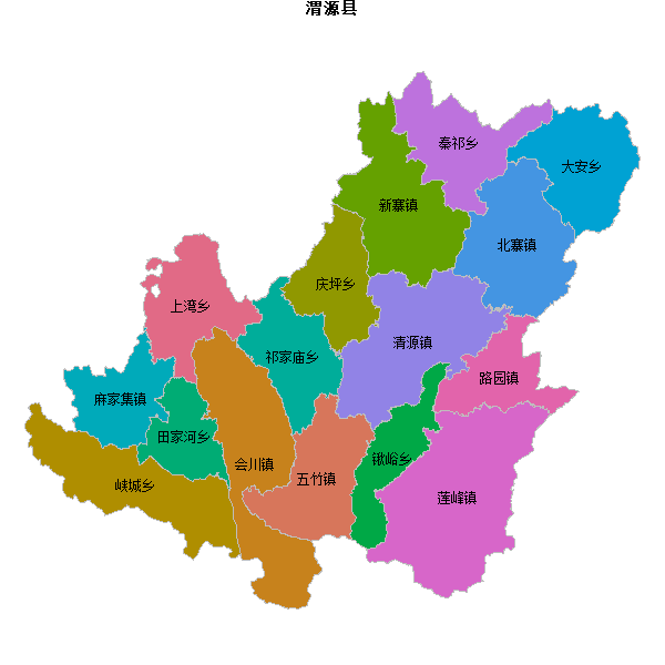 渭源县乡镇地图shp数据WGS84坐标系.shp