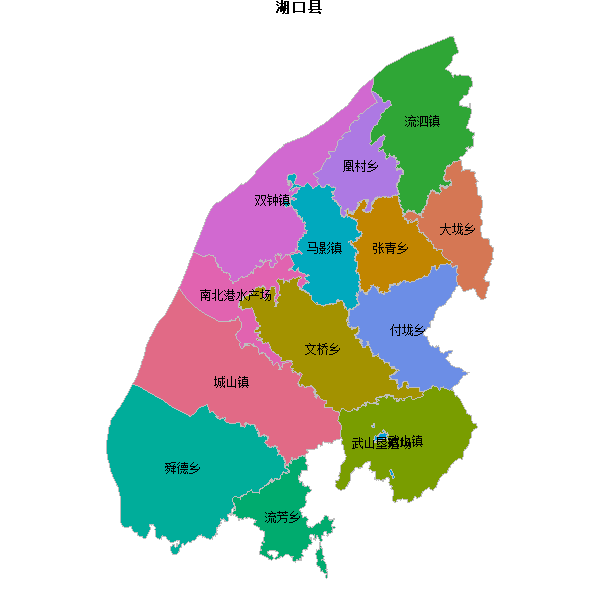 湖口县乡镇地图shp数据WGS84坐标系.shp