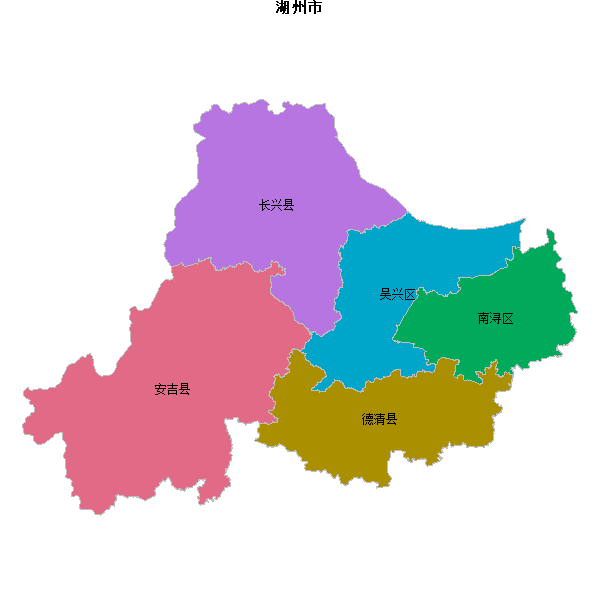 湖州市地图shp数据WGS84坐标系.shp